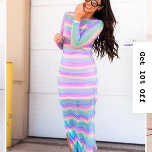 Multicolor Striped Women's Dress